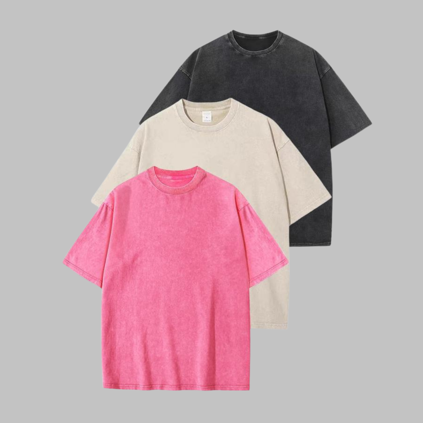 Afina | Women Casual Oversized Wash Crew Neck Unisex Shirt