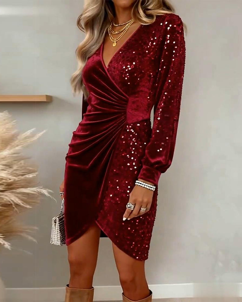 Beatrice | Festive Midi Dress with V-Neck