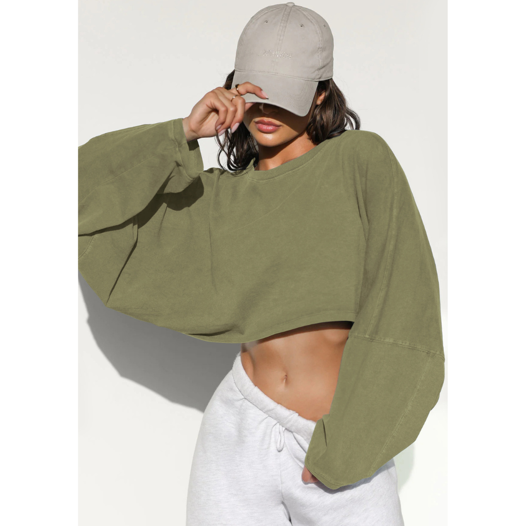 Skye | Women Casual Cropped Pullover Sweatshirt