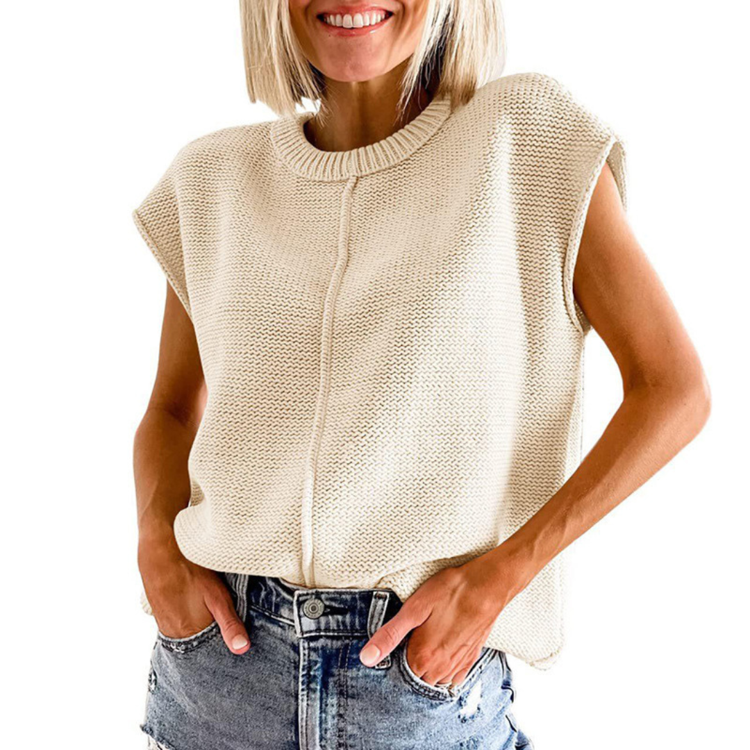 Arlena | Casual Minimalist Crewneck Sleeveless Top