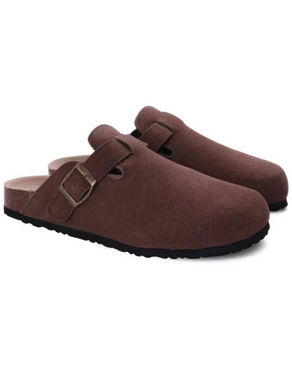 Oxford | Suède Buckle Clogs