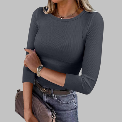 Davina | Casual Crewneck Slim-Fit Top