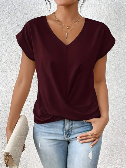 Meika | Classic Twist Detail V-Neck Top