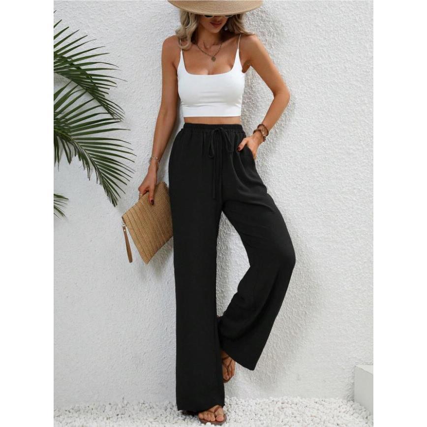 Fia | Classic High Waist Wide Leg Trousers