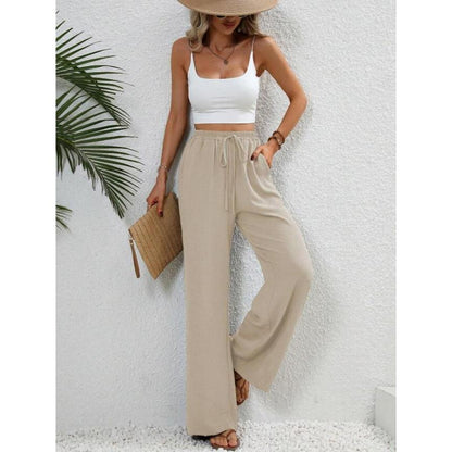 Fia | Classic High Waist Wide Leg Trousers