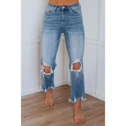 Tayla | Casual Washed Slim-Fit Ripped Jeans