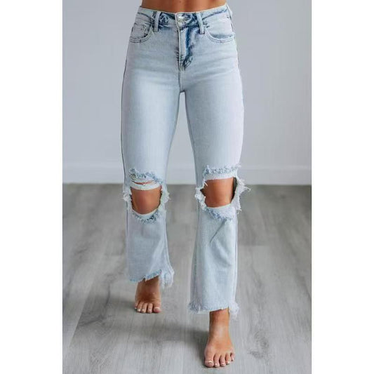 Tayla | Casual Washed Slim-Fit Ripped Jeans