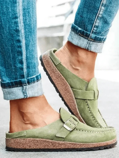 Mallorca – Suede Buckle Comfort Clogs