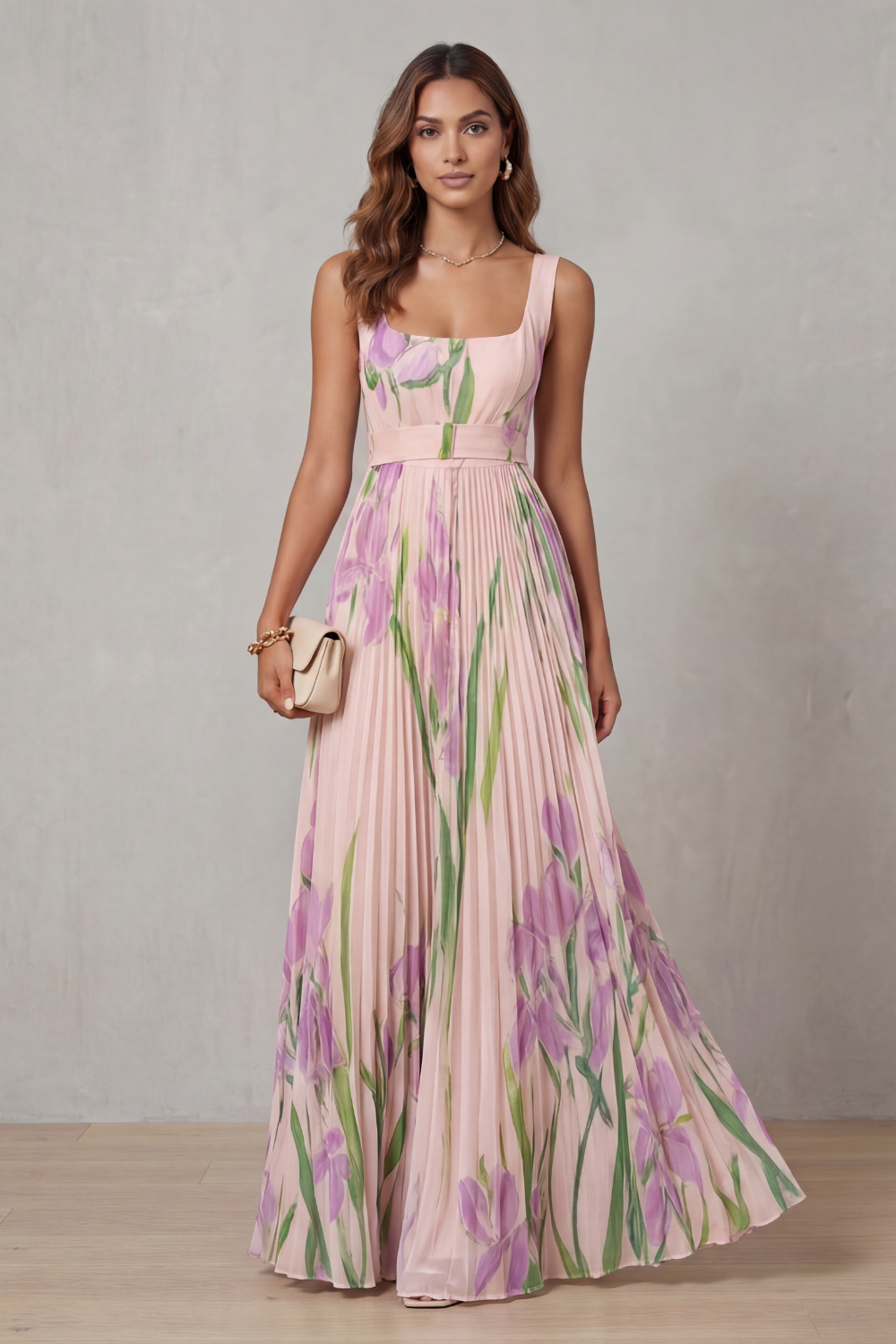 Vivienna –  Pleated maxi dress