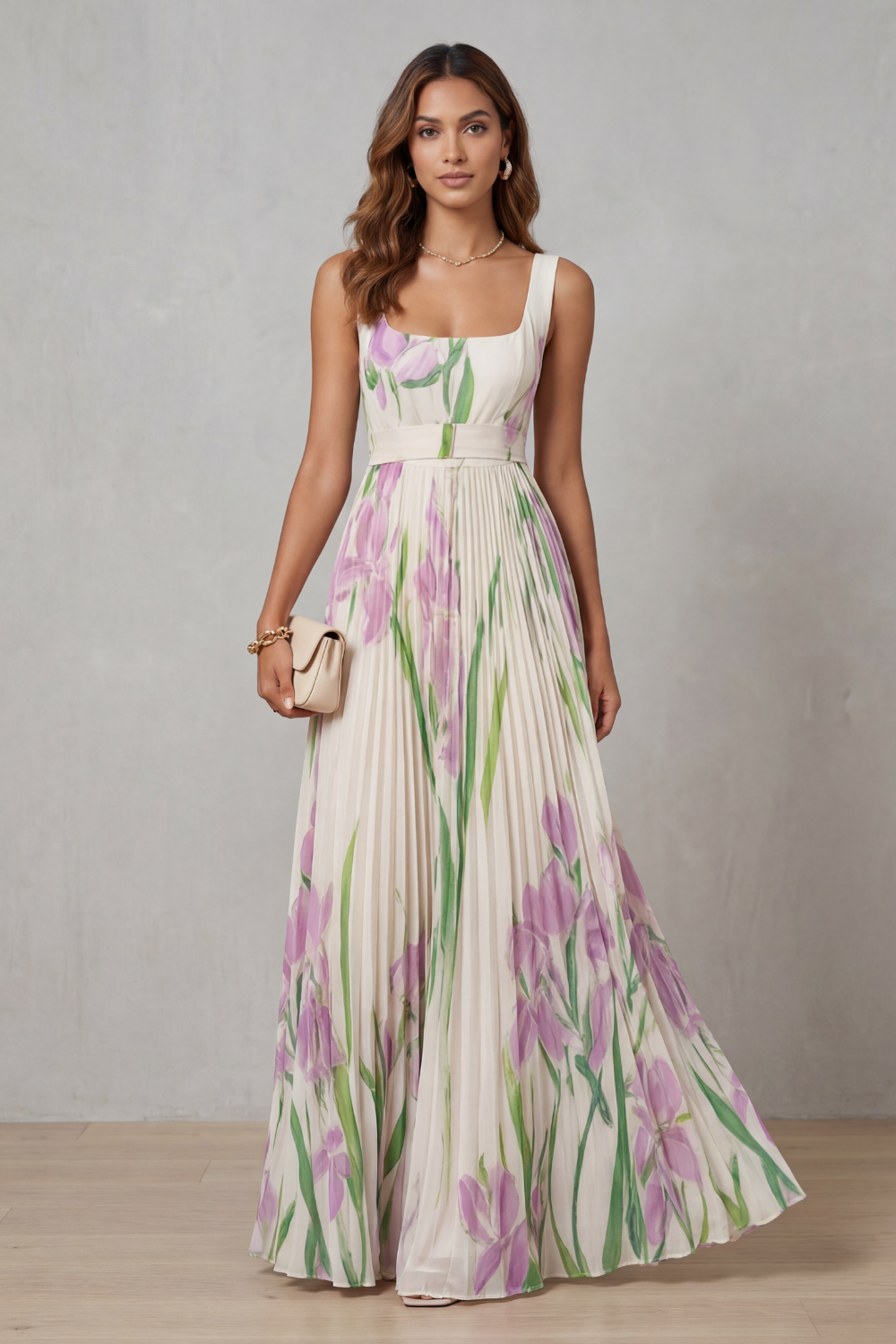Vivienna –  Pleated maxi dress