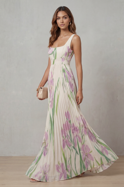 Vivienna –  Pleated maxi dress