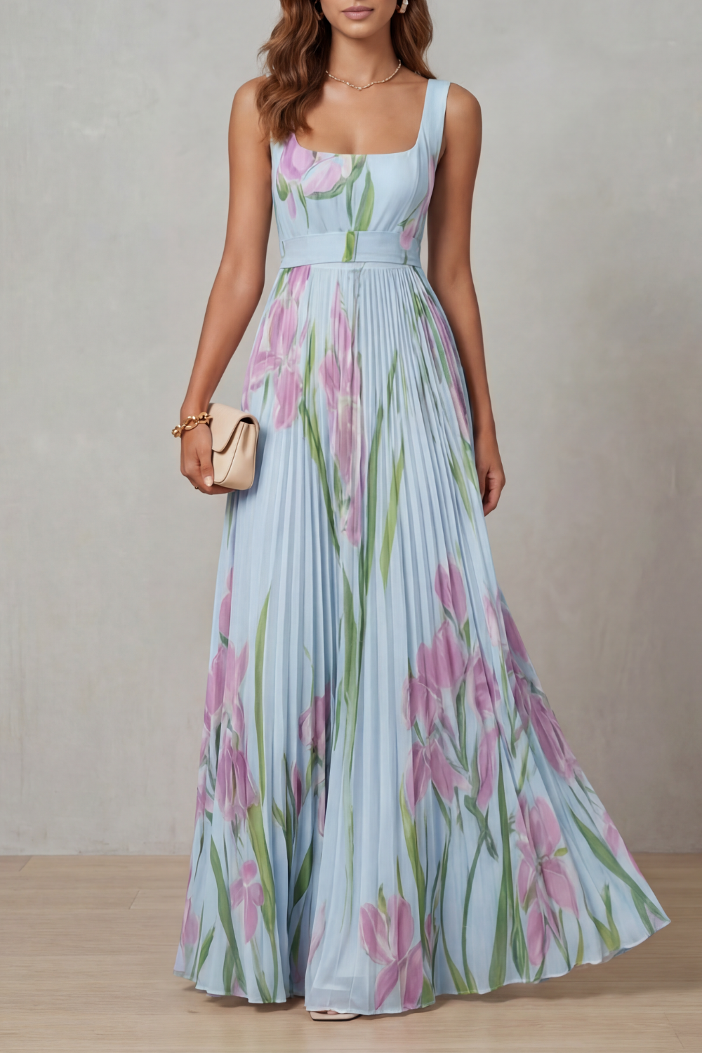 Vivienna –  Pleated maxi dress