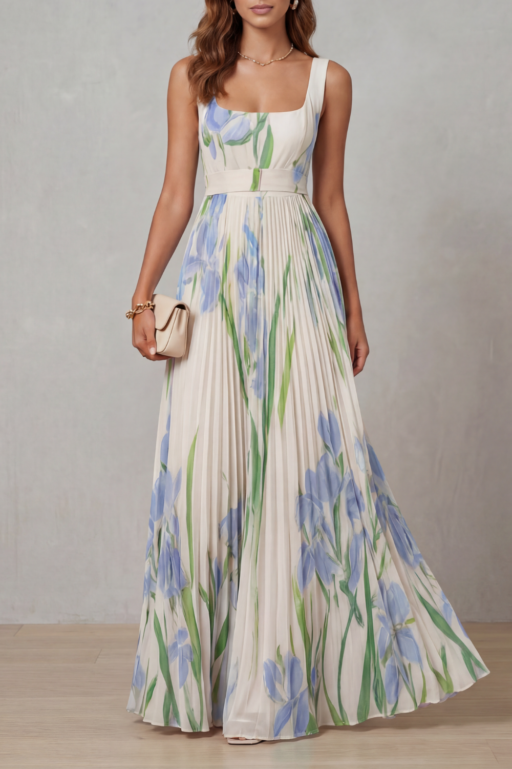Vivienna –  Pleated maxi dress