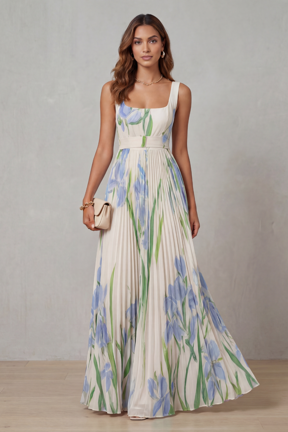 Vivienna –  Pleated maxi dress