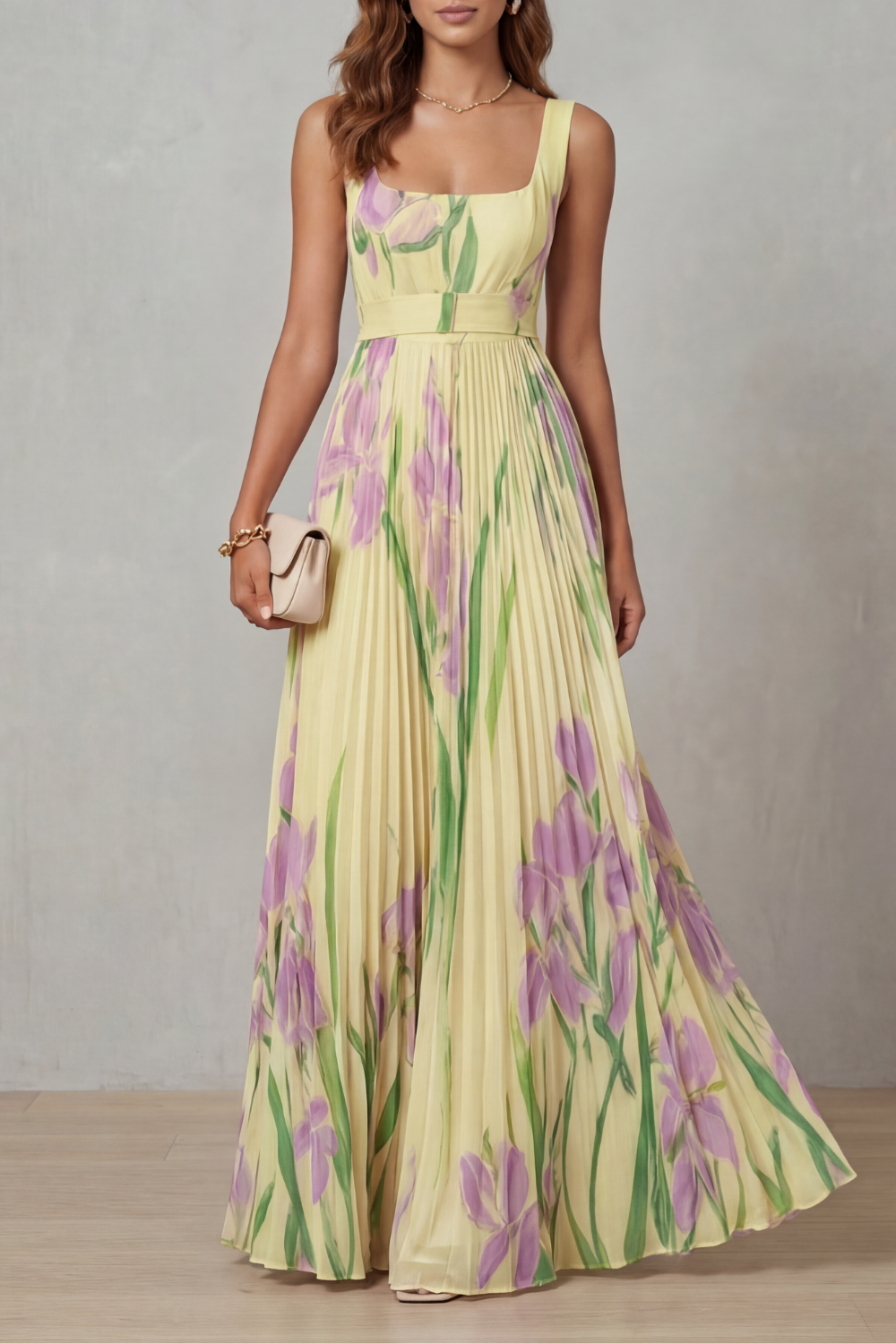 Vivienna –  Pleated maxi dress