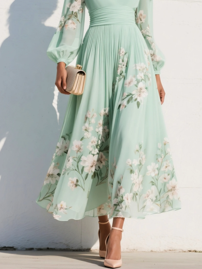 Mathilda - Elegant Floral Midi Dress
