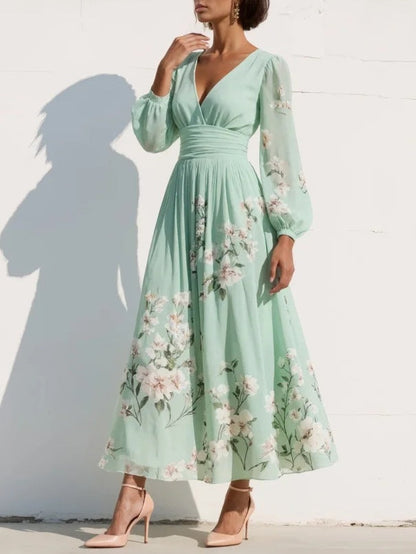 Mathilda - Elegant Floral Midi Dress