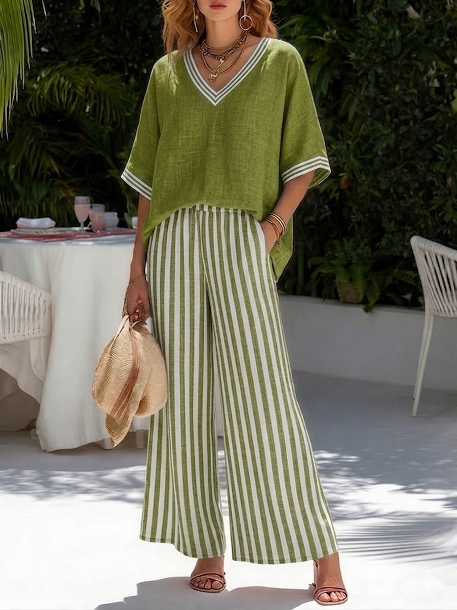 Layla | Striped Linen Set