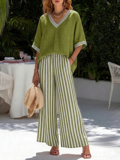 Layla | Striped Linen Set