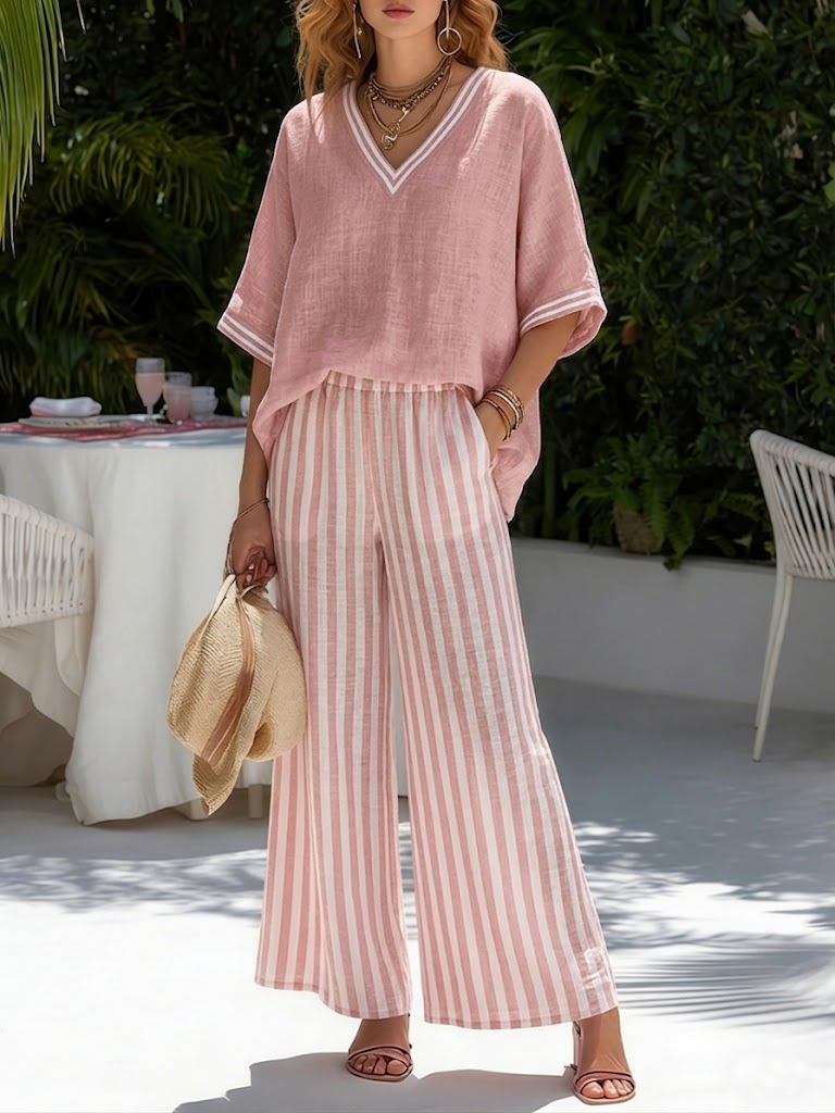 Layla | Striped Linen Set
