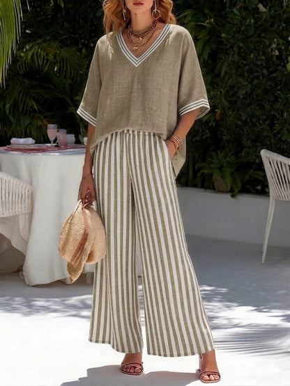 Layla | Striped Linen Set